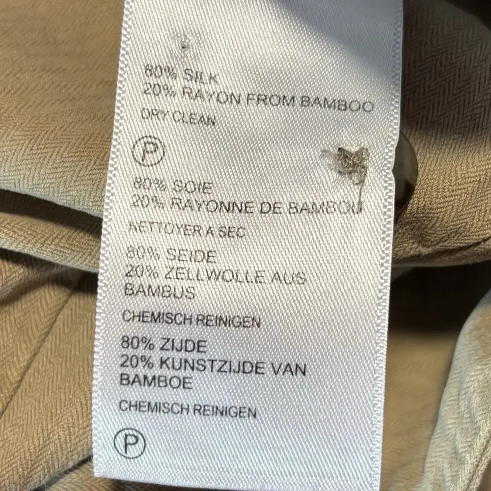 Tommy Bahama Silk Blend Pants Men's Size 34x30 Khaki Casual Beach Pleated